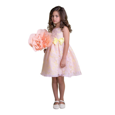 Kids Dream Big Girls Pink Yellow Butterfly Burnout Organza Easter Dress 8-12 - SophiasStyle.com